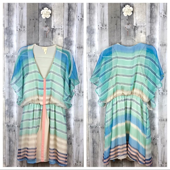 Anthro Meadow Rue Decatur Striped Dress Large EUC - Picture 2 of 8